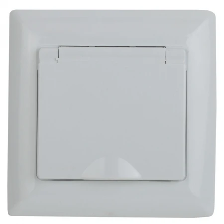 Розетка ЭРА Intro Solo Schuko 2P+E 16A 250V с крышкой белый 4-203-01 Б0043319