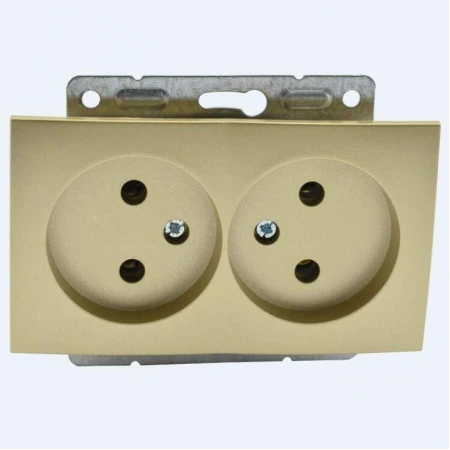 Розетка 2К двойная Mono Electric Despina/ Larissa 16A 250V винтовое подключение титан 500-002205-121