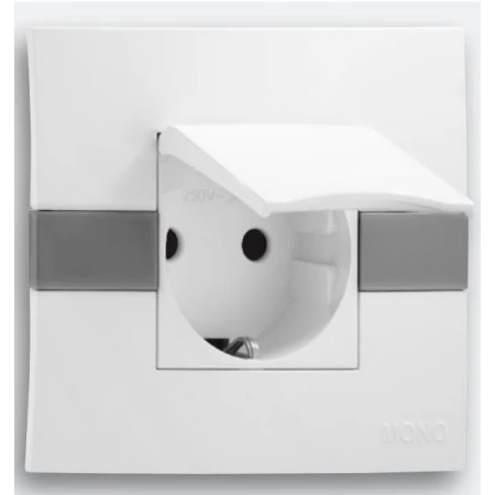 Розетка 2К+З Mono Electric Eсо 16A 250V с крышкой винтовое подключение белый 101-010107-118