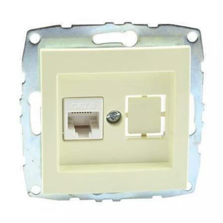 Розетка компьютерная RJ45 Mono Electric Despina/ Larissa 6 кат крем 500-001705-125