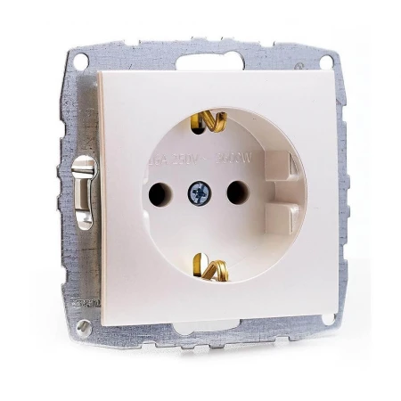 Розетка 2К+З Mono Electric Despina/ Larissa 16A 250V винтовое подключение жемчуг 500-002521-117