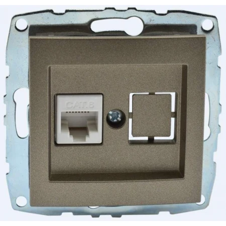 Розетка компьютерная RJ45 Mono Electric Despina/ Larissa 6 кат бронза 500-002305-125