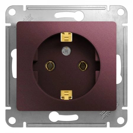 Розетка 2К+З Systeme Electric Glossa 16A 250V баклажановая GSL001143