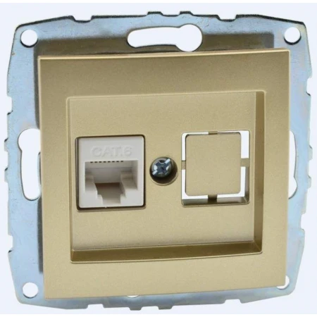 Розетка компьютерная RJ45 Mono Electric Despina/ Larissa 6 кат титан 500-002205-125