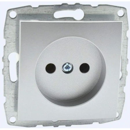 Розетка 2К Mono Electric Despina/ Larissa 16A 250V винтовое подключение серебро 500-002122-116