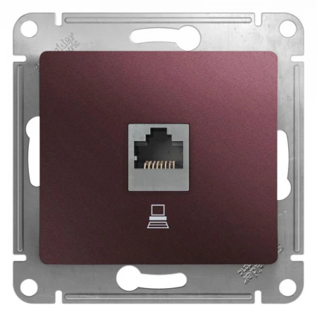 Розетка компьютерная RJ45 Systeme Electric Glossa 5e кат UTP баклажановая GSL001181K