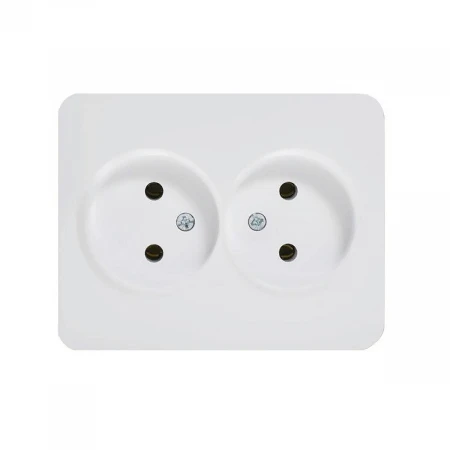 Розетка 2-ая без зазем. Lezard Karina Life белая 708-0200-128