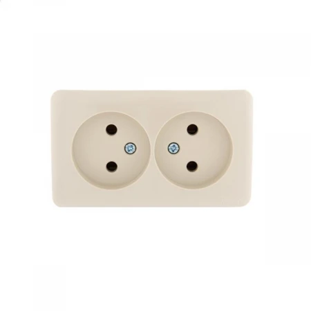 Розетка 2-ая без зазем. Lezard Viola кремовая 751-0300-128