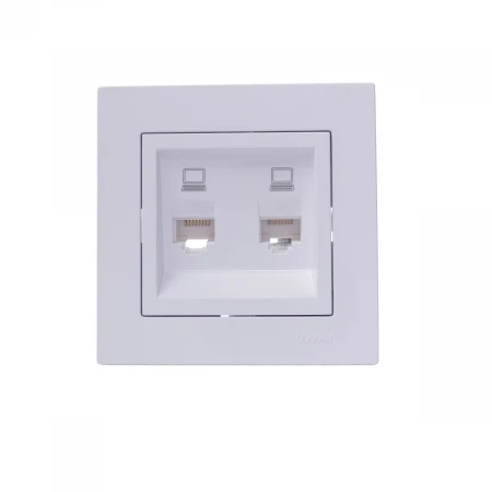 Розетка 2-ая компьютерная Lezard Vesna белая 742-0288-141