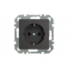 Розетка 2P+E Liregus Retro со шторками черный матовый 29-222 Розетка 2P+E Liregus Retro со шторками черный матовый 29-222