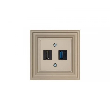 Розетка HDMI/USB Liregus Retro кремовый омбре 29-140