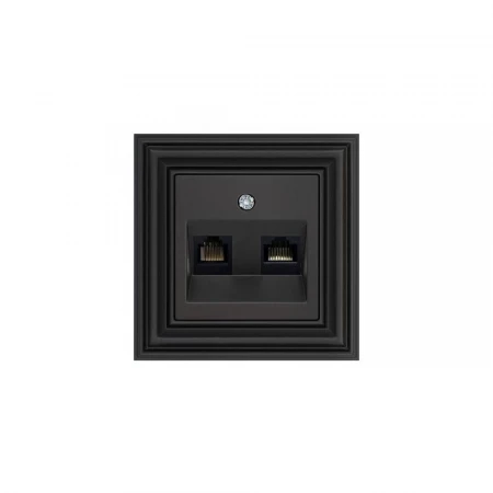 Розетка RJ45/RJ11 Liregus Epsilon черный матовый 29-237