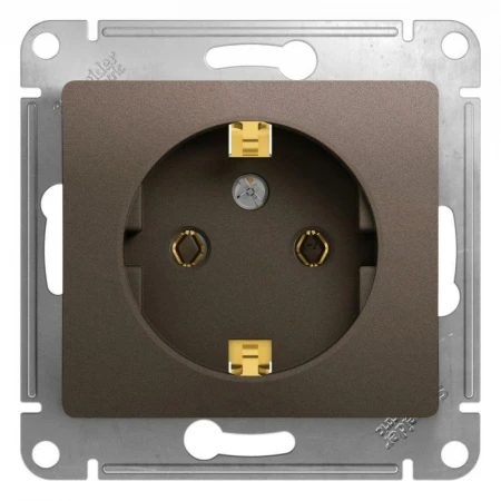 Розетка 2К+З Systeme Electric Glossa 16A 250V шоколад GSL000843