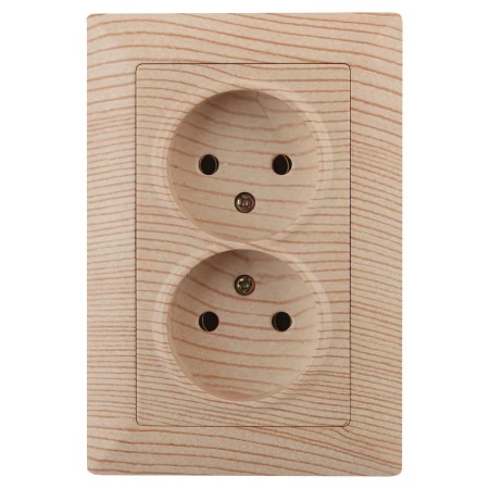 Розетка двойная ЭРА Intro Solo 2х2P 16A 250V дерево 4-204-11 Б0043332