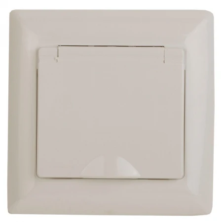 Розетка ЭРА Intro Solo Schuko 2P+E 16A 250V с крышкой слоновая кость 4-203-02 Б0043320