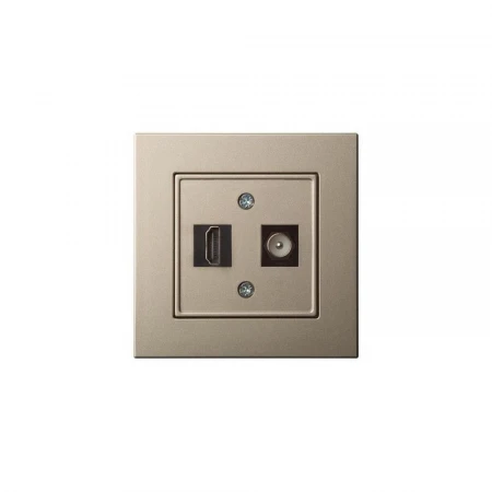 Розетка HDMI/TV оконечная Liregus Epsilon шампань 28-323