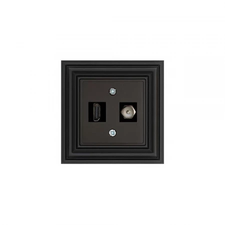 Розетка HDMI/TV Liregus Retro черный матовый 29-238