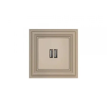 Розетка 2xUSB Liregus Retro кремовый омбре 29-117