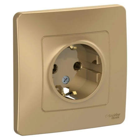 Розетка 2К+З Systeme Electric Blanca 16A 250V титан BLNRS001014