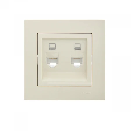 Розетка 2-ая компьютерная Lezard Vesna кремовая 742-0388-141