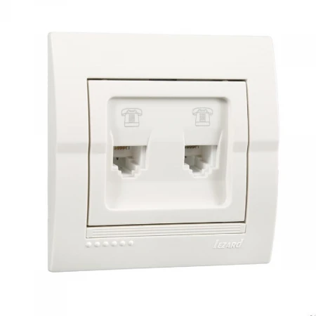 Розетка 2-ая телефонная евро Lezard Deriy белая 702-0202-138