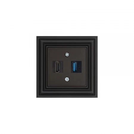 Розетка HDMI/USB Liregus Retro черный матовый 29-239