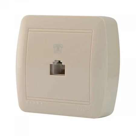 Розетка телефонная евро Lezard Demet кремовая 711-0300-137