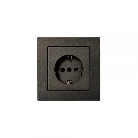 Розетка 2P+E Liregus Epsilon со шторками антрацит 28-1768