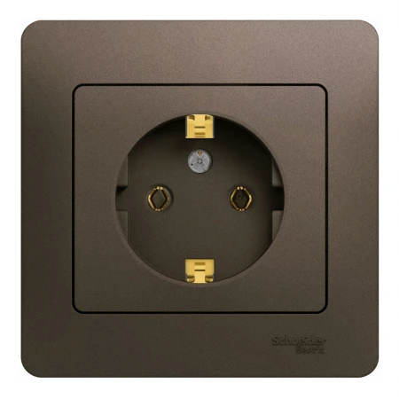 Розетка 2К+З Systeme Electric Glossa 16A 250V шоколад GSL000842