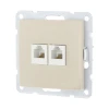 Розетка LK Studio компьютерная 2хRJ-45 кат. 5е с накладкой (бежевый) LK60 866201-1 Розетка LK Studio компьютерная 2хRJ-45 кат. 5е с накладкой (бежевый) LK60 866201-1