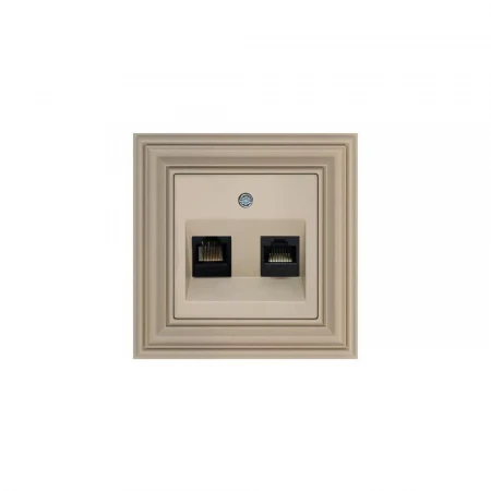 Розетка RJ45/RJ11 Liregus Retro кремовый омбре 29-138