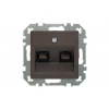 Розетка RJ45/RJ11 Liregus Retro коричневый омбре 29-037 Розетка RJ45/RJ11 Liregus Retro коричневый омбре 29-037