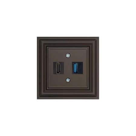 Розетка HDMI/USB Liregus Retro коричневый омбре 29-039