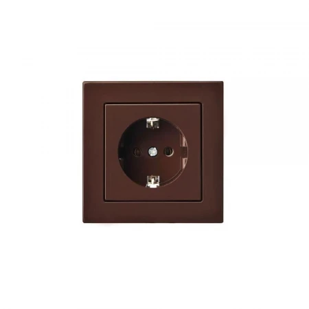 Розетка 2P+E Liregus Epsilon коричневый 28-136