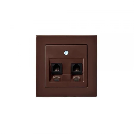 Розетка 2хRJ11 Liregus Epsilon коричневый 28-1452