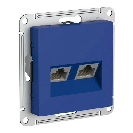 Розетка компьютерная 2xRJ45 Systeme Electric AtlasDesign кат. 5Е аквамарин ATN001185