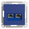 Розетка компьютерная 2xRJ45 Systeme Electric AtlasDesign кат. 5Е аквамарин ATN001185 Розетка компьютерная 2xRJ45 Systeme Electric AtlasDesign кат. 5Е аквамарин ATN001185