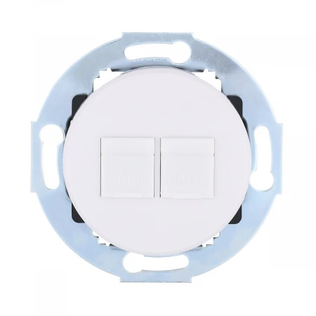 Розетка LK Studio компьютерная 2хRJ-45 кат. 6 с накладкой (белый) Vintage 886404-1