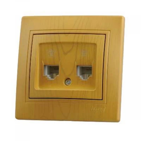 Розетка 2-ая телефонная евро Lezard Mira ольха 701-0701-138