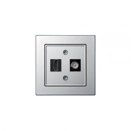 Розетка HDMI/TV оконечная Liregus Epsilon серебро 28-1858