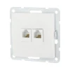 Розетка LK Studio компьютерная 2хRJ-45 кат. 5е с накладкой (белый) LK60 866204-1 Розетка LK Studio компьютерная 2хRJ-45 кат. 5е с накладкой (белый) LK60 866204-1