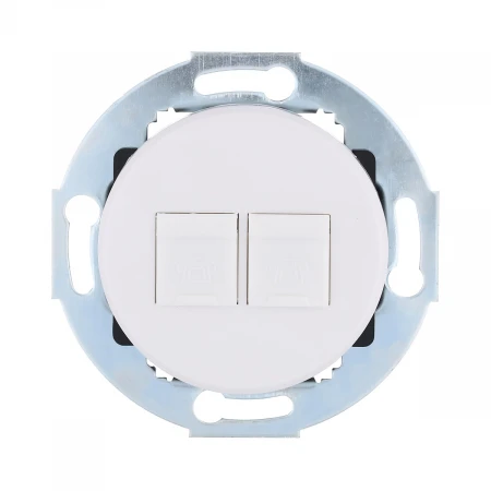 Розетка LK Studio телефонная 2хRJ-12 с накладкой (белый) Vintage 885904-1