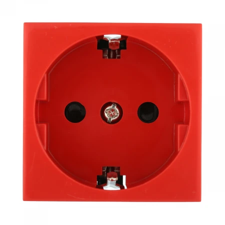 Розетка LK Studio с з/к, со шторками (красный) LK45 ( для выделения "чиcтого питания сети") 851107-1