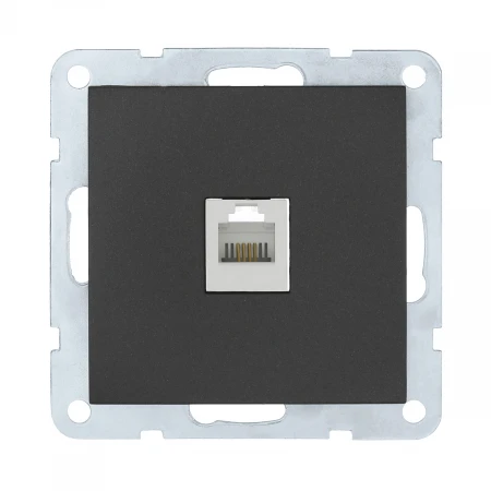 Розетка LK Studio компьютерная RJ-45 кат. 5е с накладкой (черный бархат) LK60 866108-1