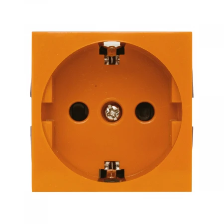 Розетка LK Studio с з/к, со шторками (оранжевый) LK45 ( для выделения "чиcтого питания сети") 851112