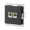 Розетка LK Studio компьютерная 2хRJ-45 кат. 5е с накладкой (черный бархат) LK80 846208-1 Розетка LK Studio компьютерная 2хRJ-45 кат. 5е с накладкой (черный бархат) LK80 846208-1