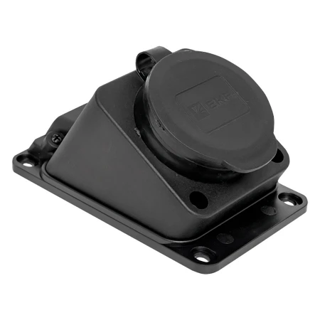 Розетка настенная с защитной крышкой каучуковая наклонная 230В 2P+PE 16A IP44 EKF RPS-019-16-230-44
