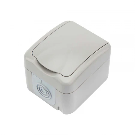 Розетка одноместная Mini OG IP54, с заземлением, о/у, серая KRANZ KR-78-0817