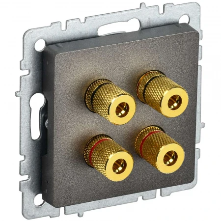 BRITE Аудиорозетка 4-местная РА10-БрТБ темная бронза IEK BR-S40-K45