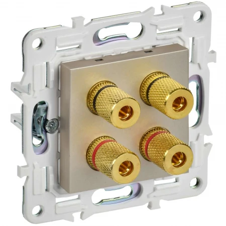 SKANDY Аудиорозетка 4-местная SK-A01Sh шампань IEK SK-S40-K37